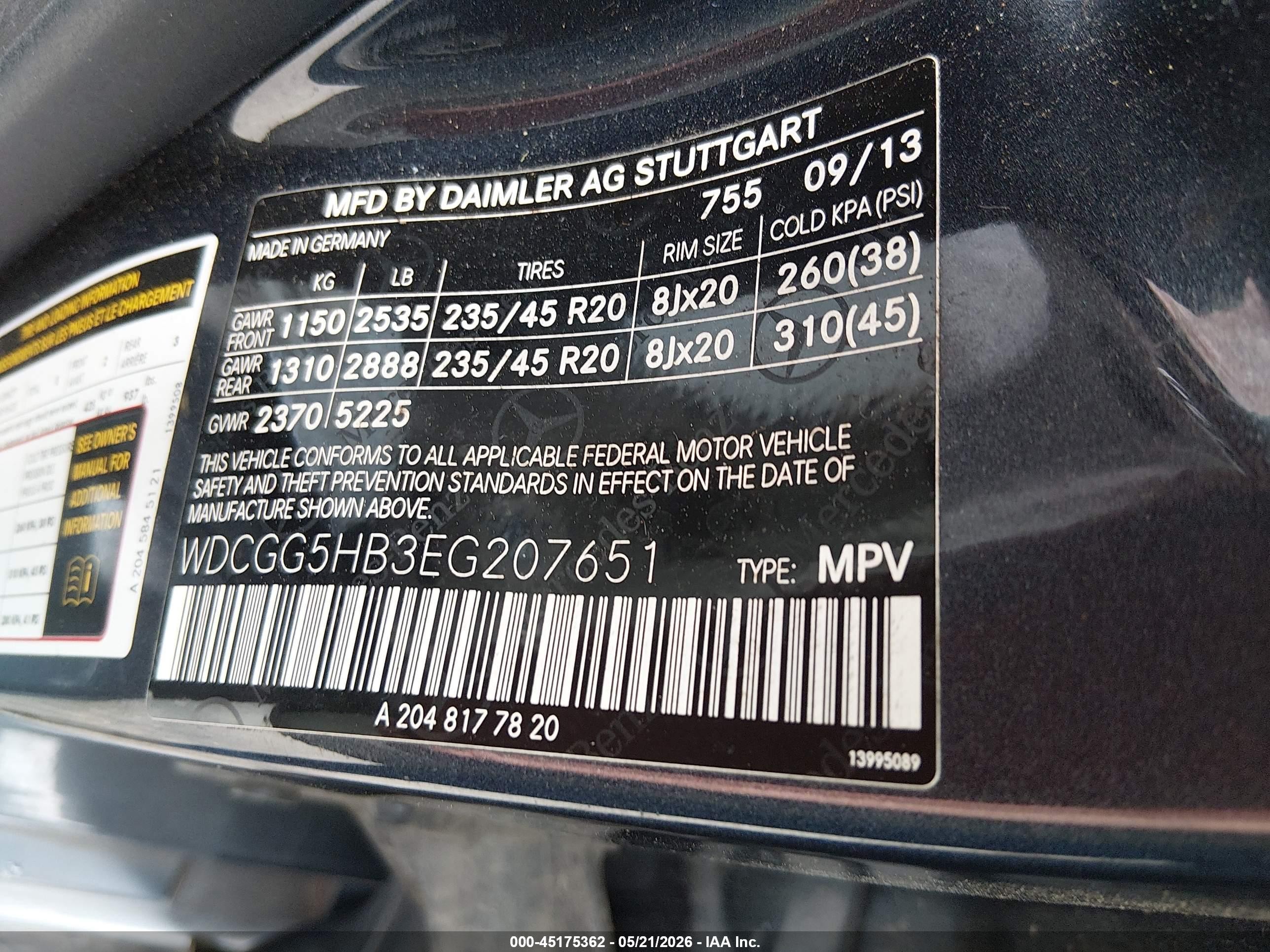 WDCGG5HB3EG207651 2014 Mercedes-Benz Glk 350 - app.image 9